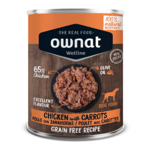 Alimento para perros OWNAT WETLINE - Pollo y Zanahorias 395G