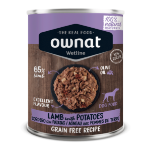 Alimento para perros OWNAT WETLINE - Cordero y Patatas 395G