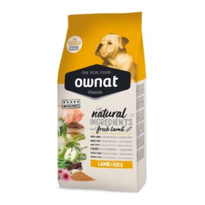 Alimento para perros OWNAT CLASSIC CORDERO Y ARROZ 12KG Y 4KG