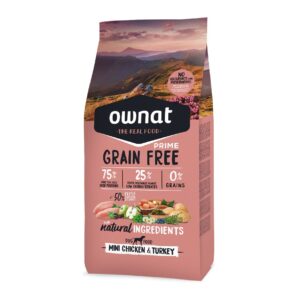 Alimento para perros OWNAT GRAIN FREE PRIME MINI CHICKEN Y TURKEY 3KG