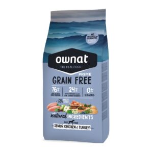 Alimento para perros OWNAT GRAIN FREE PRIME SENIOR CHICKEN Y TURKEY 3KG