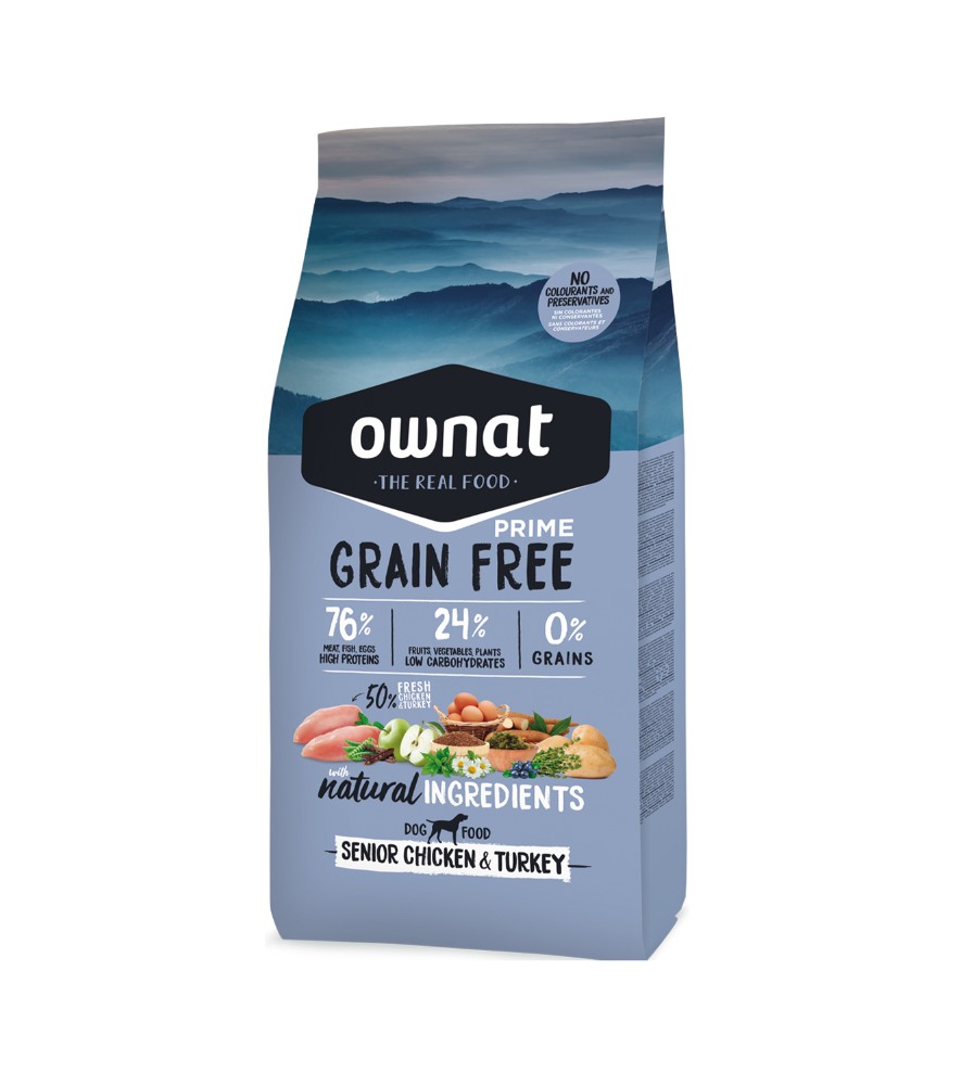OWNAT GRAIN FREE PRIME SENIOR CHICKEN Y TURKEY 3KG